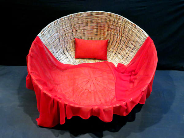 Prasad Shetty & Rupali Gupte Basket Bed, 2017 paint, wood, plywood 120 x 120 x 120 cms (H x L x W)