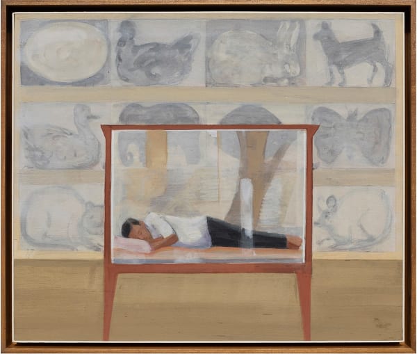 Mahesh Baliga Size Matters, 2021 Casein on board 10 x 12 inches