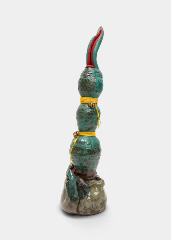 Ashwini Bhat Fabulae 9 , 2023 ceramic sculpture 27.5 x 7 x 8 inches