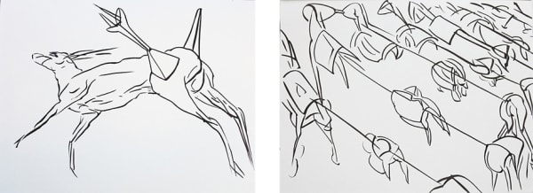 Amitesh Shrivastava Rage Reader, 2015 ink on paper 13.8 x 10.6 inches each