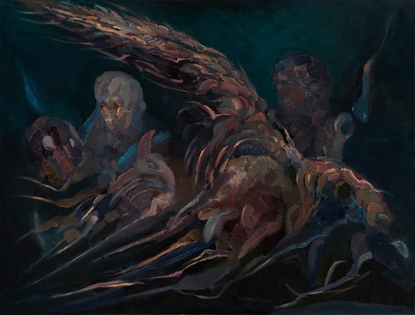 Amitesh Shrivastava Furry Talk II, 2019 Oil on canvas 36 x 48 inches