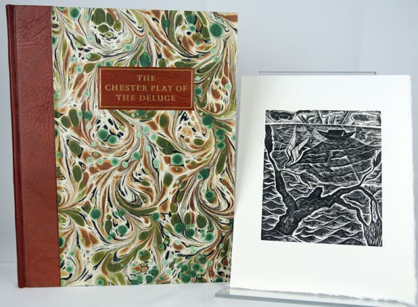The Chester Play of the Deluge illustrated by David Jones. Front cover and interior page.