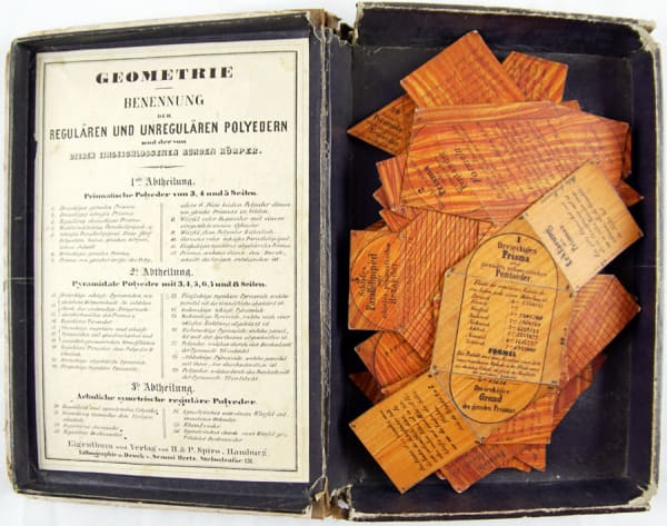 Stereometrie oder Sammlung der Netze Regulärer und Unregulärer Polyedern. Forms in box