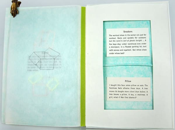 Boxes with Respect by Kimiko Hahn. Text spread