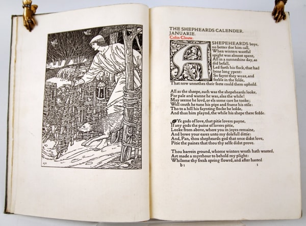 The Shephearde's Calendar: Conteyning Twelve Aeglogues, Proportionable to the Twelve Monethes, by Edmund Spenser. Text spread