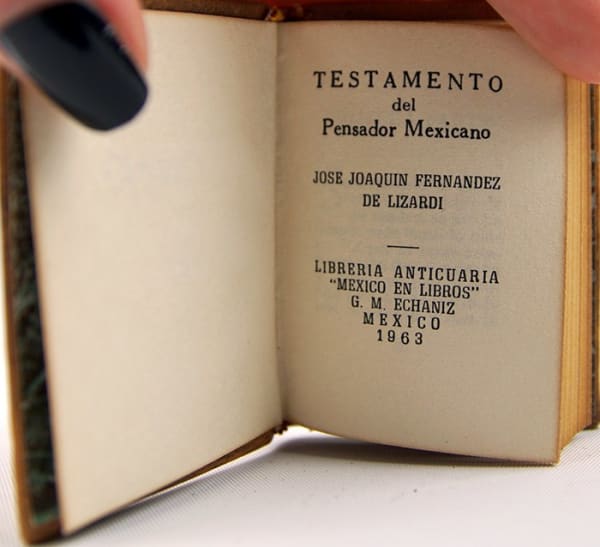 Jose Joaquin Fernandez de Lizardi, Testamento del Pensador Mexicano, 1963