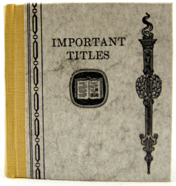 Important Titles. Front cover