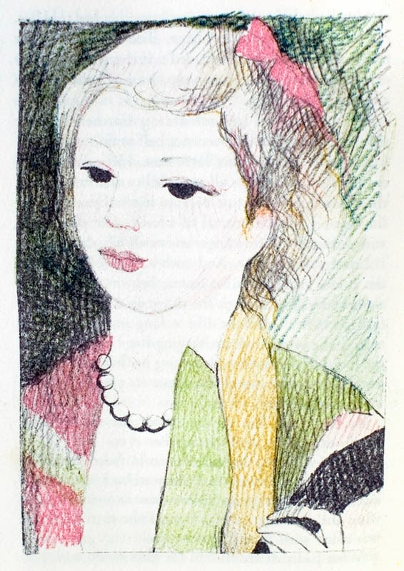 The Garden Party and Other Stories by Katherine Mansfield, illustrated by Marie Laurencin and designed by Hans Marderstieg. Color lithograph.