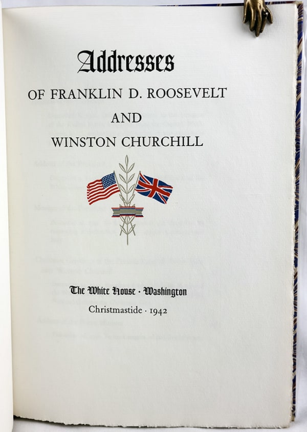 Addresses of Franklin D. Roosevelt and Winston Churchill. Title page