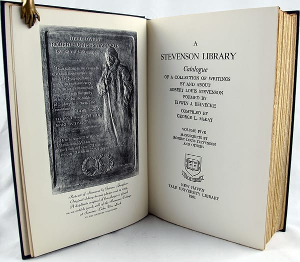 Stevenson Library. Catalogue of a Collections of Writings by and about Robert Louis Stevenson Formed by Edwin J. Beinecke. Title page