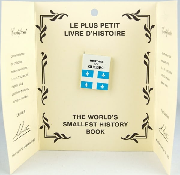 Histoire du Quebec by Roger Huet. Front cover and certificate.