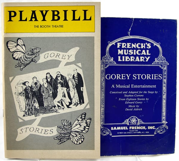 laybill for Gorey Stories. Together with French's Musical Library edition