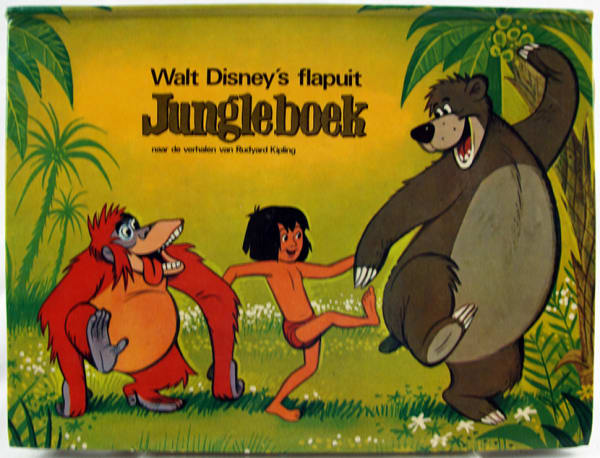 Walt Disney's flapuit Jungleboek. Front cover
