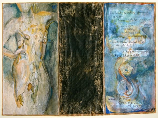 The Tragic History of Hamlet. An Artist's Interpretation of the Classic Text by William Shakespeare illustrated by Mary Heebner. Interior page.