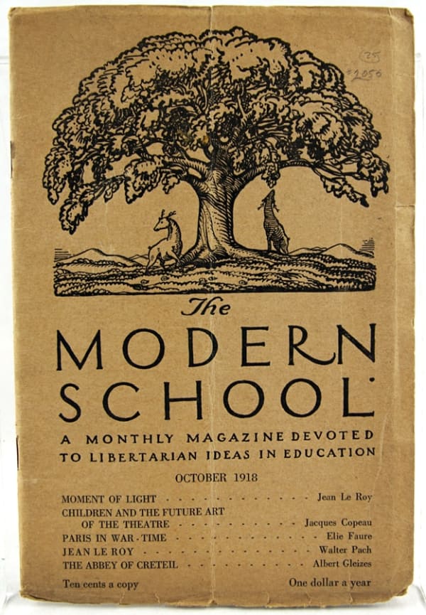 The Modern School. A Monthly Magazine Devoted to Libertarian Ideas in Education. Front cover