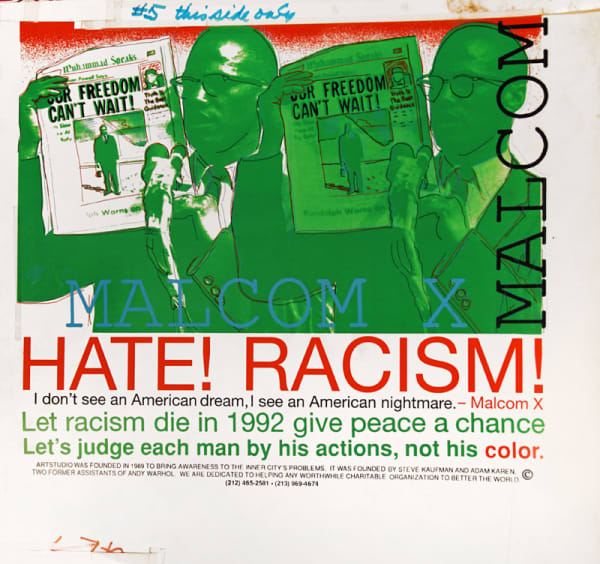 Studio mock-up of a Malcolm X poster