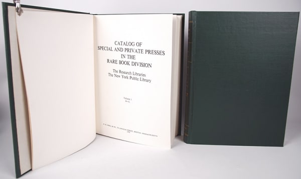 Catalog of Special and Private Presses in the Rare Book Division. The Research Libraries, The New York Public Library, 1978