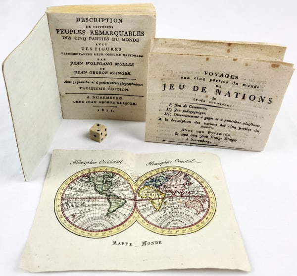 Jeu de voyages dans les cinq parties du monde. Game booklet