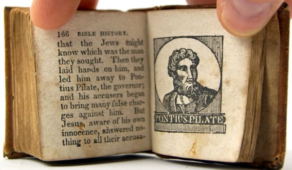 History of the Bible. Interior page, engraving of Pontius Pilote.