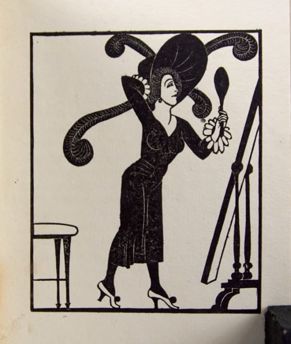 Welfare Handbook No. 7: Dress. With a variant copy of the same illustrated by Eric Gill. Interior page, illustration.