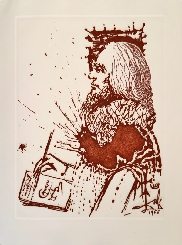 Salvador Dali, Portrait de Calderon (Sanguine), 1975