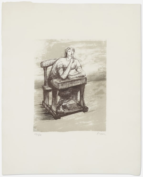 Henry Moore, Girl Seated at Desk IV, 1974