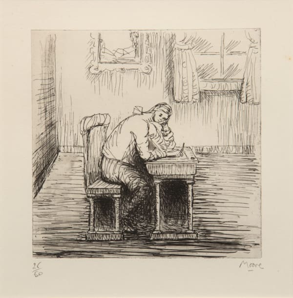 Henry Moore, Girl Doing Homework II, 1974