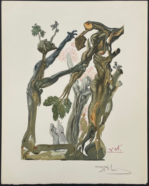 Salvador Dali, Divine Comedie Hello Canto 13-1 forest of the suicides, 1960