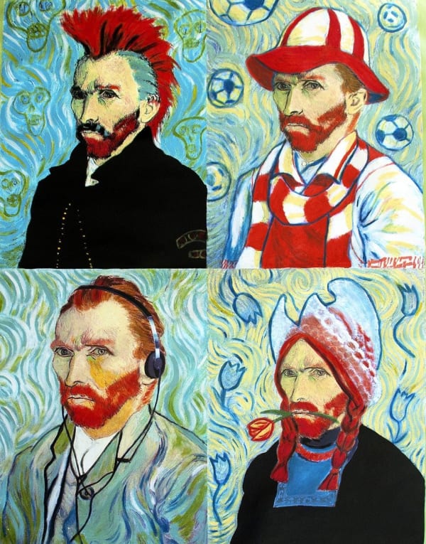 Steve Kaufman, Van Gogh Four Panel, 2007