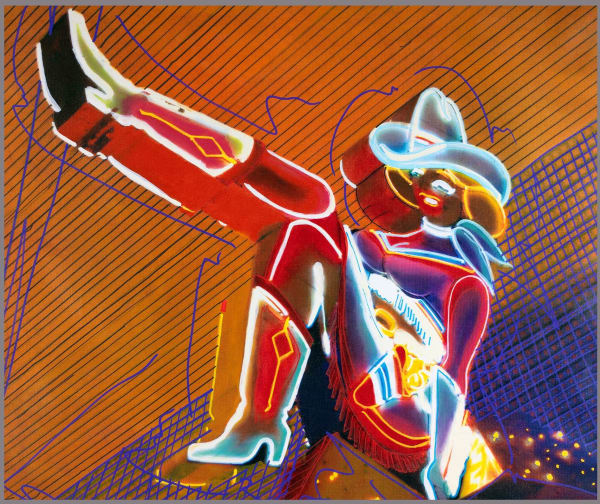 Steve Kaufman, Neon Cowgirl , 2004