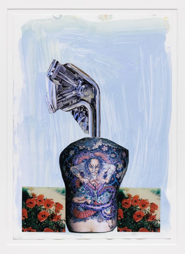Julien Jaca, POEM 5, 2025, acrylic and collage on paper