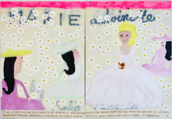 Gabrielle Graessle, m.a. reads j.j.r, 2025 acrylic and spray on canvas