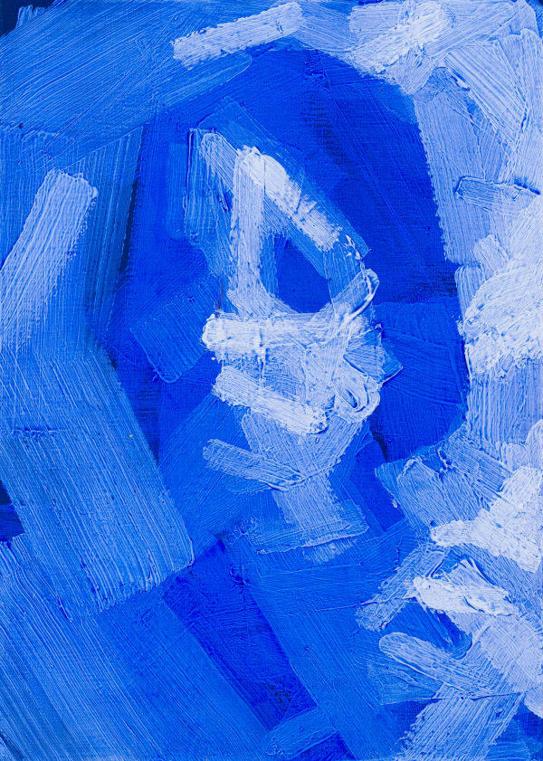 Patrick Tresset, 40 year old woman in blue, 2023