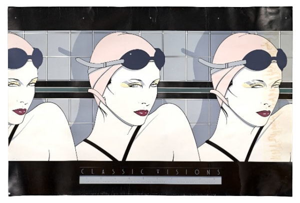 Barb Choit, Patrick Nagel, "Swimmers," Fine Art Poster, Diluted Bleach Bath, UV Exposure Time Four Weeks, 2009