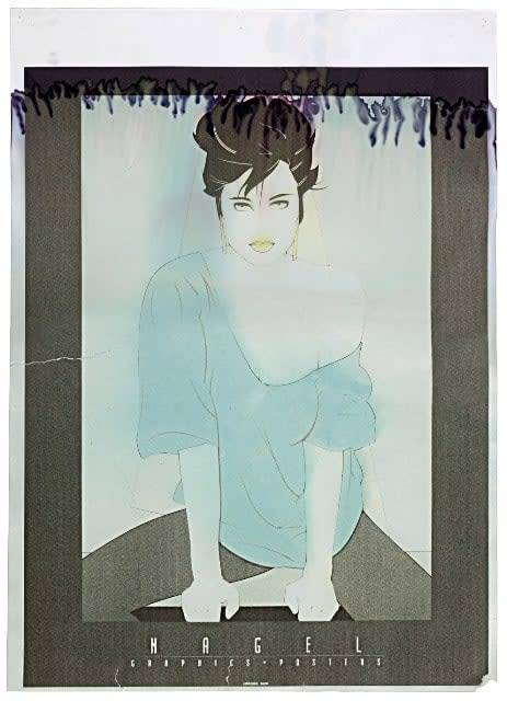 Barb Choit, Patrick Nagel, "Blue Sweater," Laser Jet Print, Bleach Bath, 2009