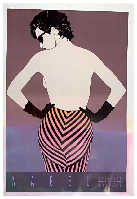 Barb Choit, Patrick Nagel, "Striped Pants," Ink Jet Print on Commercial Proofing Paper, Bleach Bath, 2009