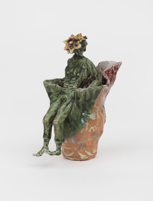 Arnie Zimmerman, Sitting Green Man Pouring Vessel
