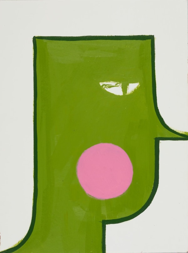 Leonhard Hurzlmeier, O.T. (Kofp Grün, Rosa Wange), 2016