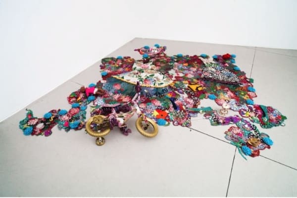 Ebony G. Patterson, Lily, carnation, and rose budz, 2015