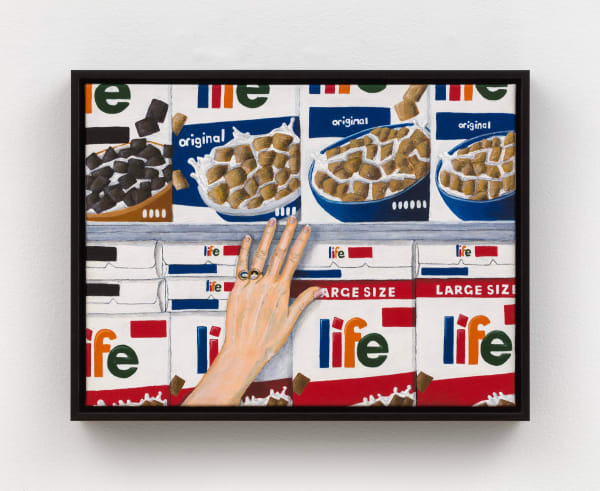 Julia Weist, I don't feel like an artist at the grocery store. Robert K. Wittman: Wear a locket that contains images of your artwork, look at it and think about how you're an artist. The only painting I ever plan to exhibit. Painted while wearing the clothes in which Robert thinks I look most convincingly like an artist., 2022