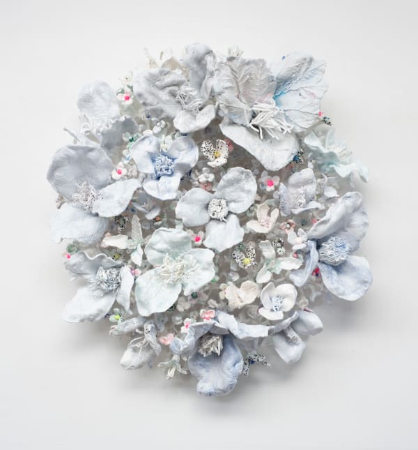 Stefan Gross - A - 'Flower Bonanza' white, touch of blue