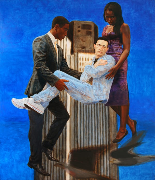 Kimathi Donkor, Jean Charles Menenzes borne aloft by Joy Gardner and Stephen Lawrence, 2010