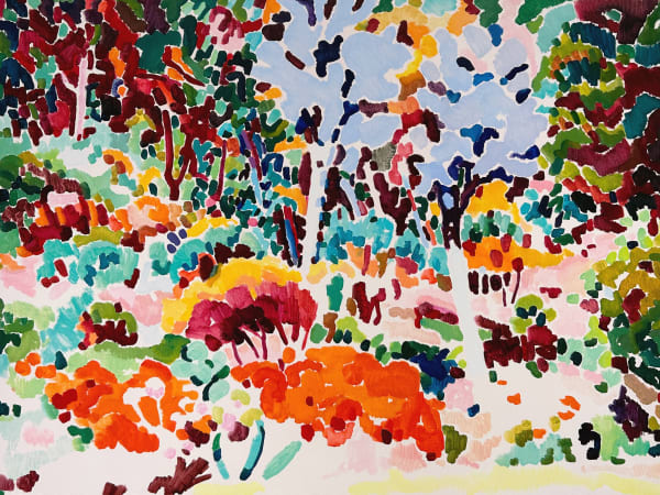 Colouring Garden (Cadmium Orange and Kings Blue)