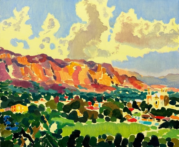 Landscape with yellow clouds