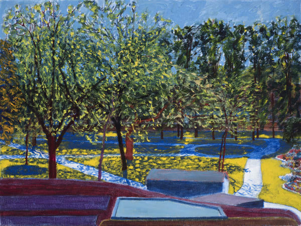 Adrian Berg 1929-2011St Giles Churchyard, Camberwell, May, 1977 oil on canvas 46 x 61.3 cm 18 1/8 x 24 1/8 in
