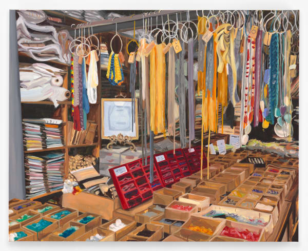 Anna Freeman Bentley Draping, 2021 Oil on French polyester 120 x 150 cm 47 1/4 x 59 1/8 in