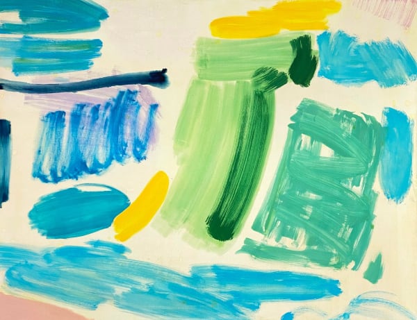 Tim Braden Prussian, Yellow and Green Dash, 2018 Oil on canvas 130x170cm (51x67")