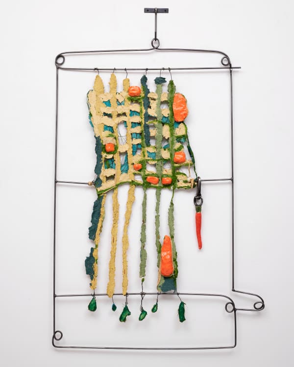 Sahar Khoury, Untitled (Window with yellow and carrot charm), 2024