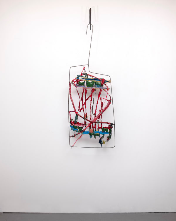 Sahar Khoury, Untitled (Window with red and long hook), 2024