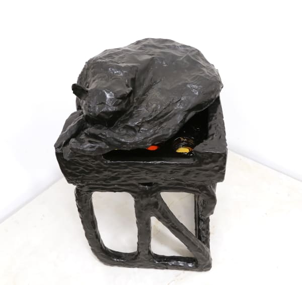 Sahar Khoury, Untitled (Sleeping black cat, Pearl on 2020), 2020